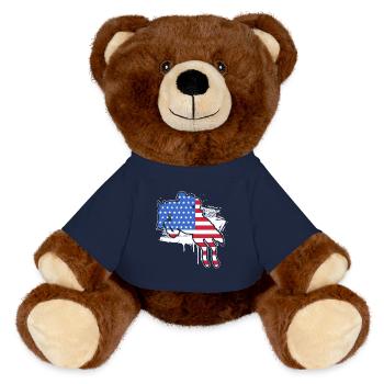 Pferderennen USA 4. Juli - MiniFeet® RecycelBär® Braun - French Navy - Vorne
