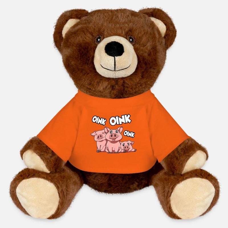 Cochon Cochon Oink - Nounours RecycelBär® marron - orange doré