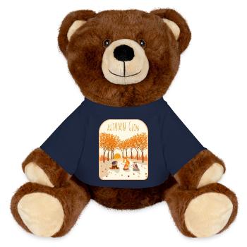 Autumn Glow Woodland Gathering - MiniFeet® RecycelBär® Teddy Bear Brown - french navy - Front