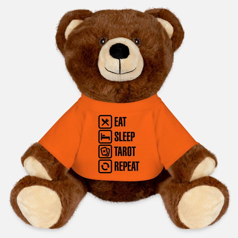 Eat Sleep Tarot Repeat - MiniFeet® RecycelBär® Braun - Goldorange