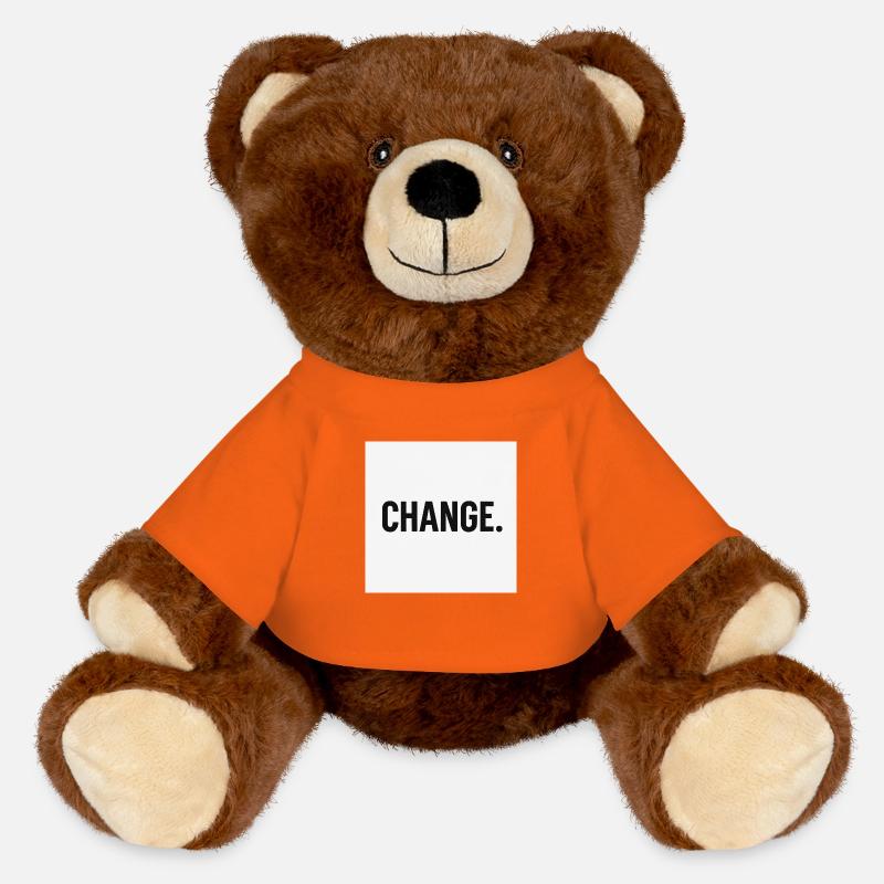 Change - Bold minimal statement - MiniFeet® RecycelBär® Braun - Goldorange