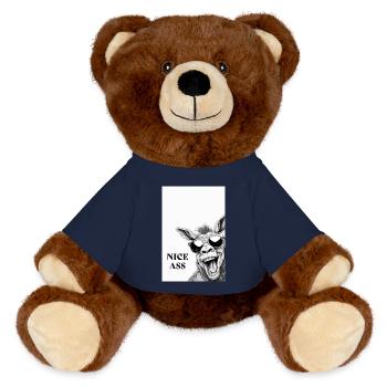 Nice Ass – Lustiges Esel Poster mit Humor - MiniFeet® RecycelBär® Braun - French Navy - Vorne