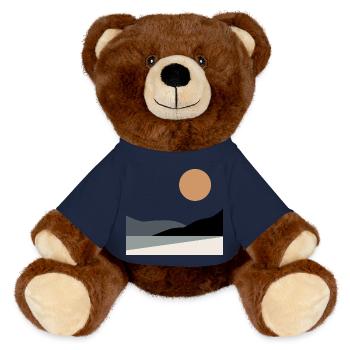 Abstract Landscape - MiniFeet® RecycelBär® Teddy Bear Brown - french navy - Front