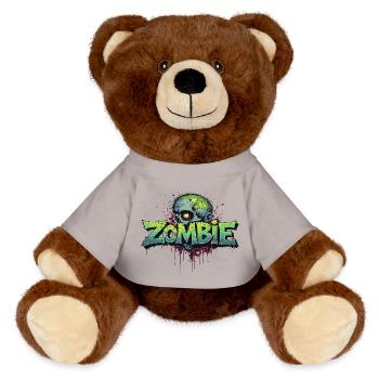 Zombie head - MiniFeet® RecycelBär® Teddy Bear Brown - golden orange - Front