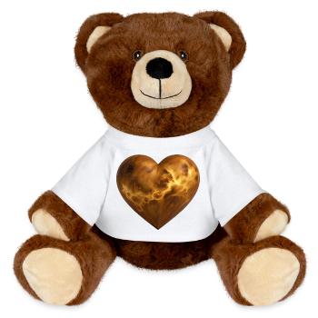 VENUS LOVER – Frieden & Liebe - MiniFeet® RecycelBär® Braun - Goldorange - Vorne