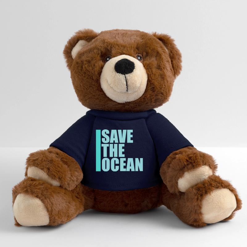 Save The Ocean Ocean Activism Environment Statement MiniFeet® RecycelBär® Teddy Bear Brown
