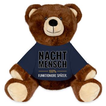 Nachtmensch – Funktioniere später - MiniFeet® RecycelBär® Braun - French Navy - Vorne