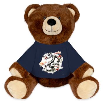 Chinesisches Sternzeichen Drache - MiniFeet® RecycelBär® Braun - French Navy - Vorne