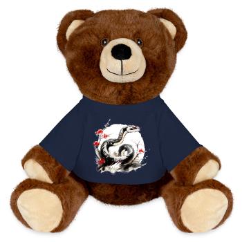 Chinesisches Sternzeichen Schlange - MiniFeet® RecycelBär® Braun - French Navy - Vorne
