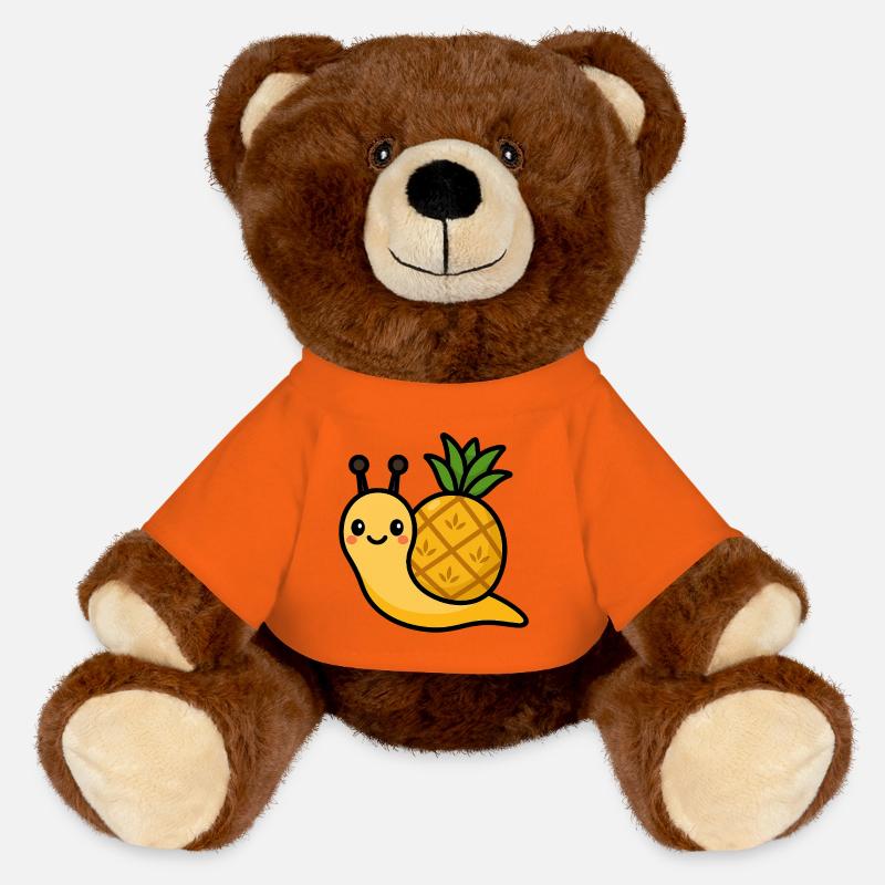Escargot Anna - Nounours RecycelBär® marron - orange doré
