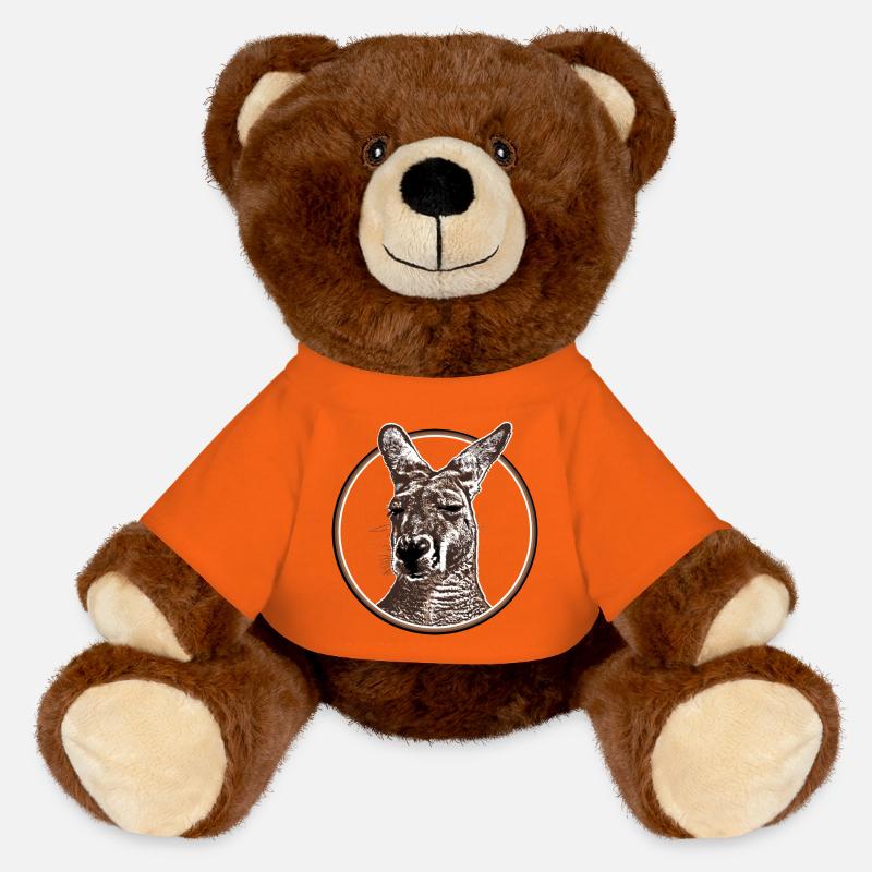 Tête de kangourou - Nounours RecycelBär® marron - orange doré