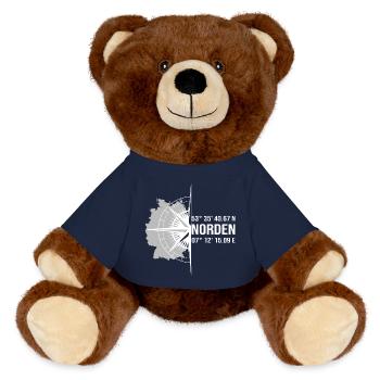 Koordinaten Norden - MiniFeet® RecycelBär® Braun - French Navy - Vorne
