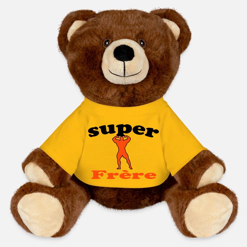 SUPER Frère - Nounours RecycelBär® marron - jaune soleil