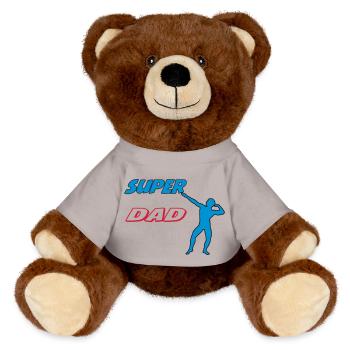 SUPER DAD - MiniFeet® RecycelBär® Teddy Bear Brown - sun yellow - Front
