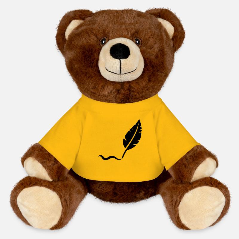 Feather - MiniFeet® RecycelBär® Teddy Bear Brown - sun yellow