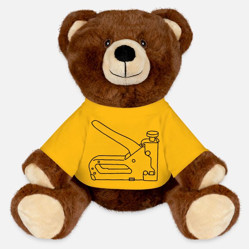 TACKER STAPLE GUN - MiniFeet® RecycelBär® Teddy Bear Brown - sun yellow