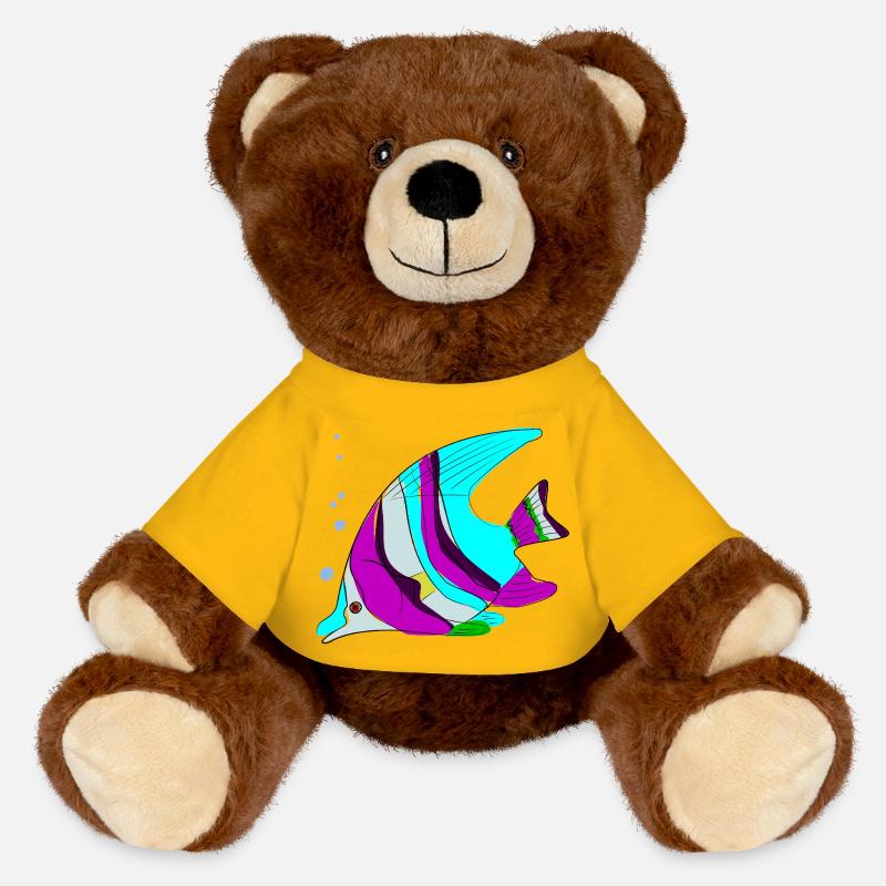 Couleur poisson - Nounours RecycelBär® marron - jaune soleil