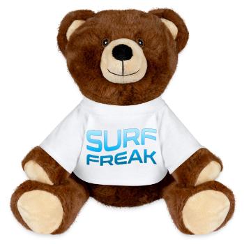 Style des vagues bleues Surf Freak - Nounours RecycelBär® marron - jaune soleil - Devant