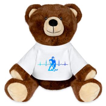 Floorball style for every occasion - MiniFeet® RecycelBär® Teddy Bear Brown - sun yellow - Front