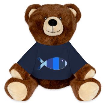 FISH - MiniFeet® RecycelBär® Teddy Bear Brown - french navy - Front