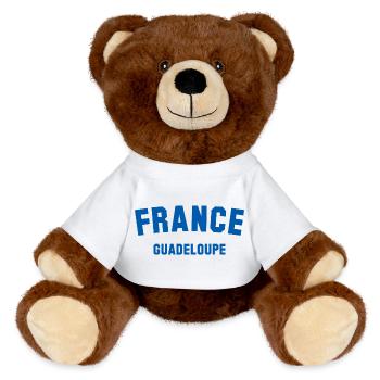 Guadeloupe France - MiniFeet® RecycelBär® Braun - Sonnengelb - Vorne