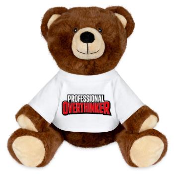 professional Overthinker - MiniFeet® RecycelBär® Braun - Sonnengelb - Vorne