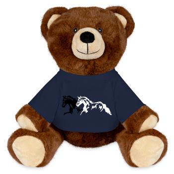 Pferde hengst - stute - fohlen - MiniFeet® RecycelBär® Braun - French Navy - Vorne