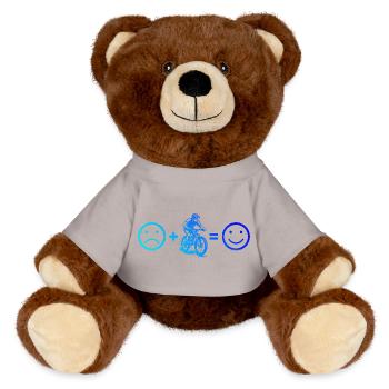 Klares Mountainbike Motiv für jeden Tag - MiniFeet® RecycelBär® Braun - Sonnengelb - Vorne