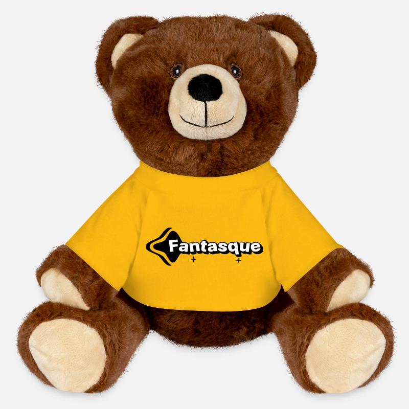 Whimsical Black and White - MiniFeet® RecycelBär® Teddy Bear Brown - sun yellow