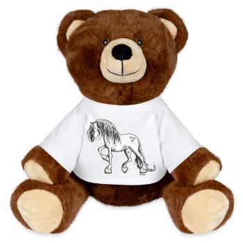 Edles Barockpferd - MiniFeet® RecycelBär® Braun - Sonnengelb - Vorne