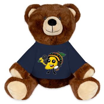 Citron karaoké jamaïcain - design - Nounours RecycelBär® marron - bleu marine - Devant