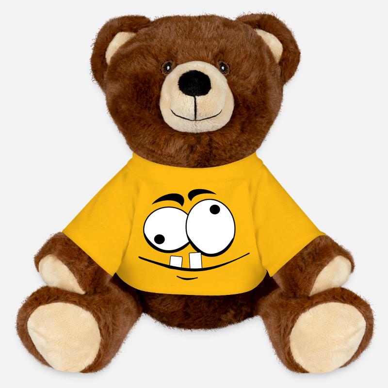 Facial expression "confused" - MiniFeet® RecycelBär® Teddy Bear Brown - sun yellow