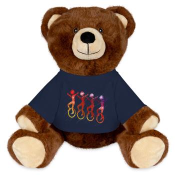 Unicycle | Unicycling Freestyle - MiniFeet® RecycelBär® Teddy Bear Brown - french navy - Front