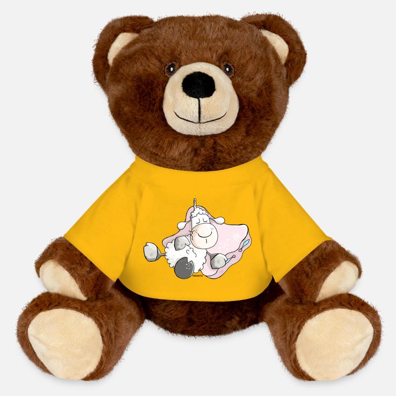 Moutons De Rêve - Agneau - Nounours RecycelBär® marron - jaune soleil