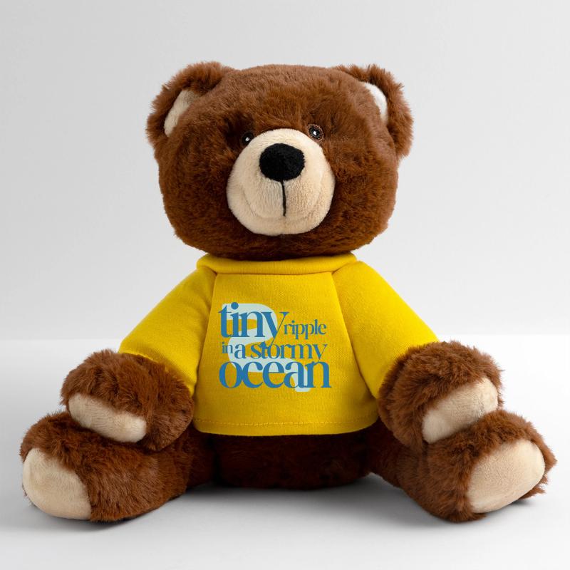 Tiny ripple in a stormy ocean (blue background) MiniFeet® RecycelBär® Teddy Bear Brown