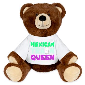 Mexican Train Domino - MiniFeet® RecycelBär® Braun - Sonnengelb - Vorne