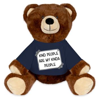 Kind People Are My Kinda People Friendliness - MiniFeet® RecycelBär® Teddy Bear Brown - french navy - Front
