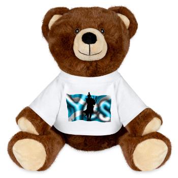 Scotland yes - MiniFeet® RecycelBär® Braun - Sonnengelb - Vorne