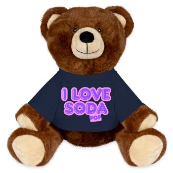 I love soda pop - MiniFeet® RecycelBär® Teddy Bear Brown - french navy - Front