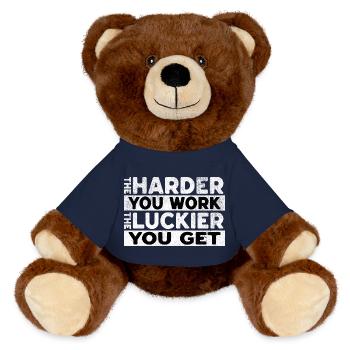 The Harder You Work The Luckier You Get - MiniFeet® RecycelBär® Teddy Bear Brown - french navy - Front