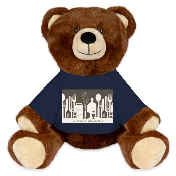 Ma cuisine – Mes règles | Humour de cuisine - Nounours RecycelBär® marron - bleu marine - Devant