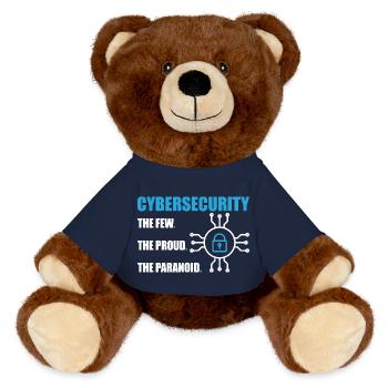 Lustiges Cybersicherheits-IT-Support-IT-Sicherheitsnetzwerk - MiniFeet® RecycelBär® Braun - French Navy - Vorne