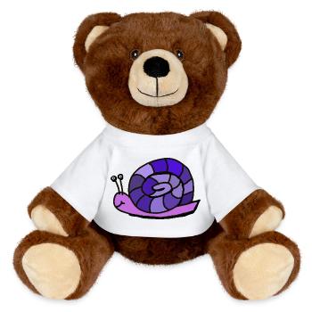 - Snail Cartoon Kids Child - MiniFeet® RecycelBär® Teddy Bear Brown - sun yellow - Front