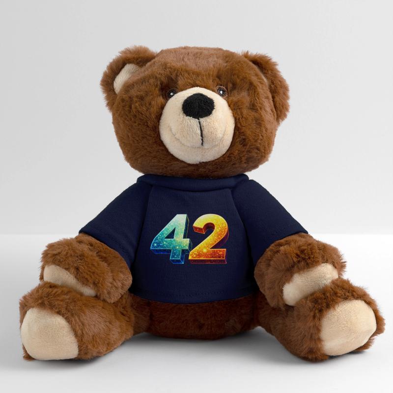 42 Cosmic Number – Nerd & Sci-Fi Design MiniFeet® RecycelBär® Teddy Bear Brown