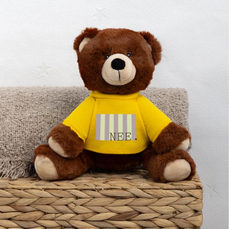 Nee Pastellstreifen Schrift MiniFeet® RecycelBär® Braun