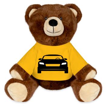 Voiture de sport - Nounours RecycelBär® marron - jaune soleil - Devant