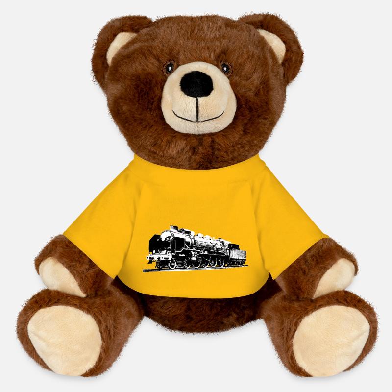 LOCOMOTIVE PACIFIC - MiniFeet® RecycelBär® Teddy Bear Brown - sun yellow
