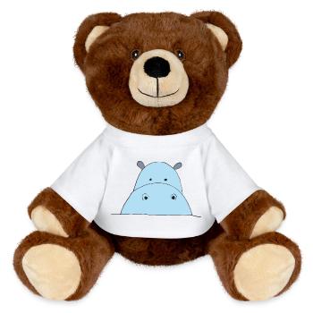 Hippopotame bleu Attirant l’œil - Nounours RecycelBär® marron - jaune soleil - Devant