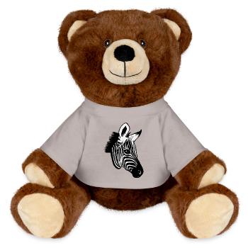 Zebra animal motif - MiniFeet® RecycelBär® Teddy Bear Brown - sun yellow - Front