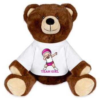 Fête de bébé - Nounours RecycelBär® marron - jaune soleil - Devant